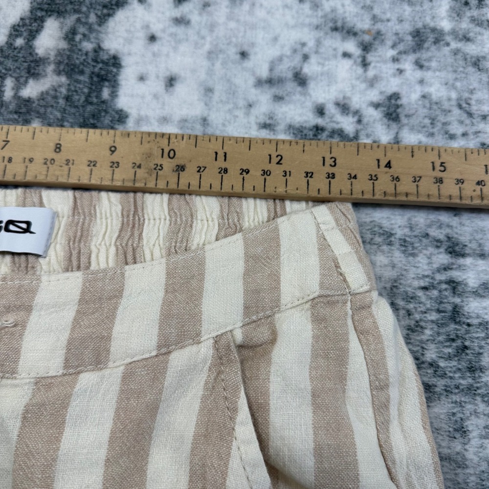RSQ Cargo Pants Women XS Tan Striped Linen Blend Wide Leg Casual Coastal Utility - Picture 5 of 9